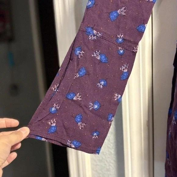 Free People Teagan Mini Dress Purple Floral Keyhole Back Boho Festival Womens 0 - Picture 4 of 8